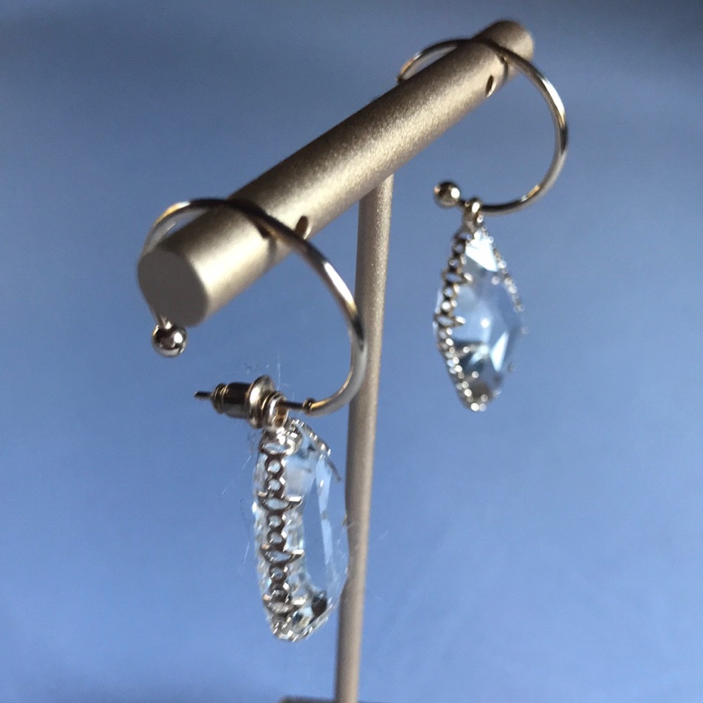 New! Clear Drop Earrings - Picture 8 of 13